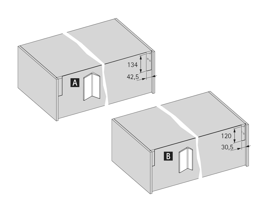 Schrankaufhänger-Set SAH 500 Set mit Aushängesicherung
