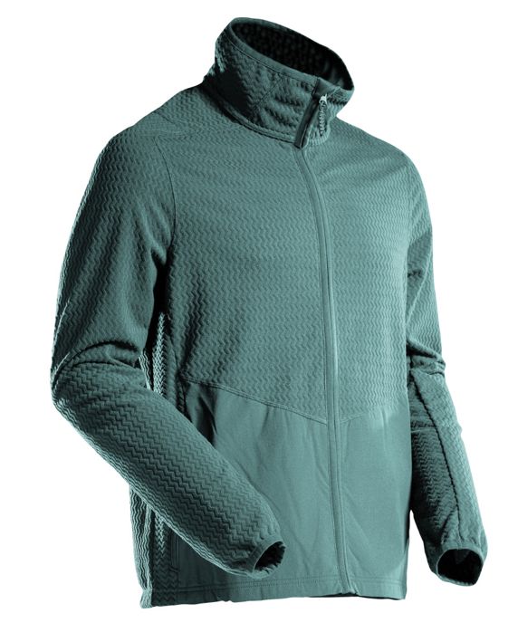 Microfleece Pullover mit Reißverschluss CUSTOMIZED helles Waldgrün