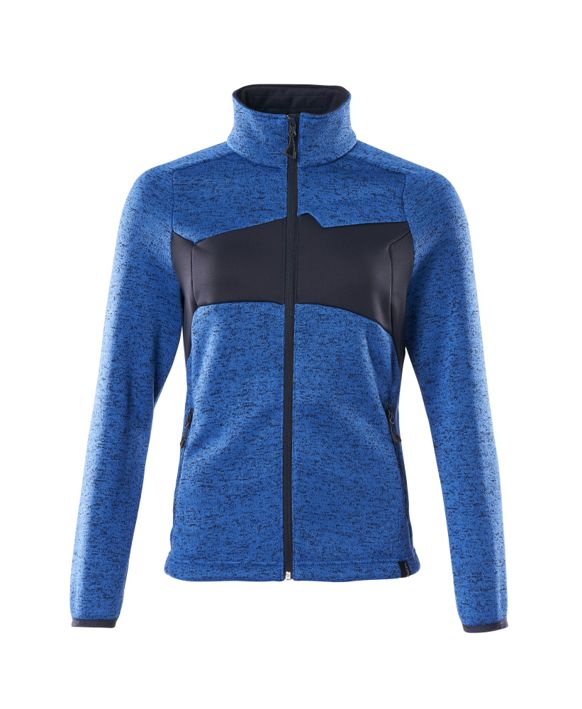 Strickpullover mit Reißverschluss ACCELERATE azurblau/schwarzblau