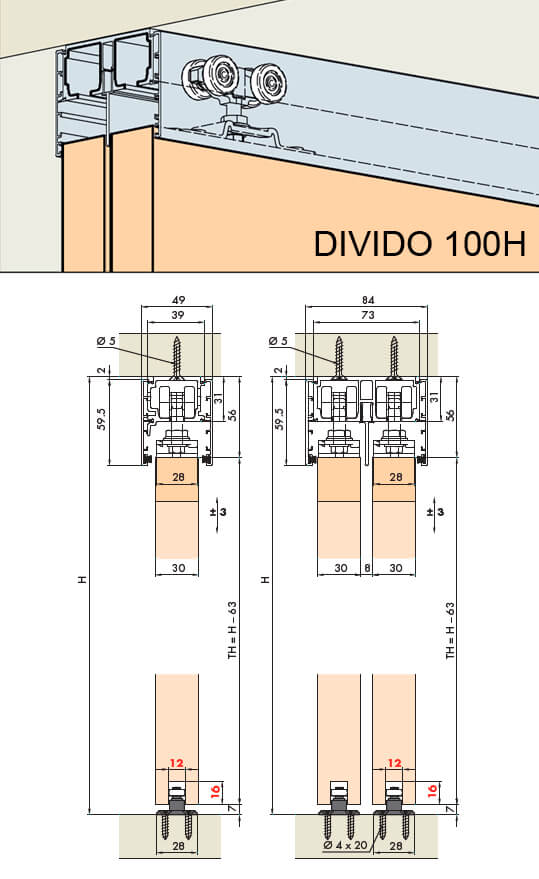 Schiebetür Hawa Divido 100H