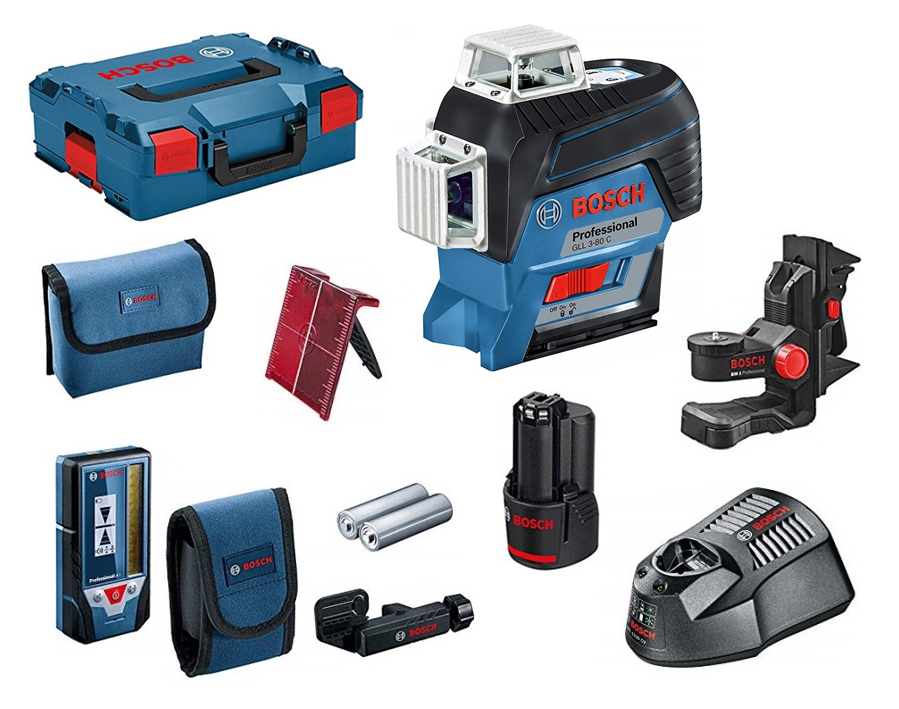 Linienlaser GLL 3-80 C Professional + LR 7 Laser-Empfänger  