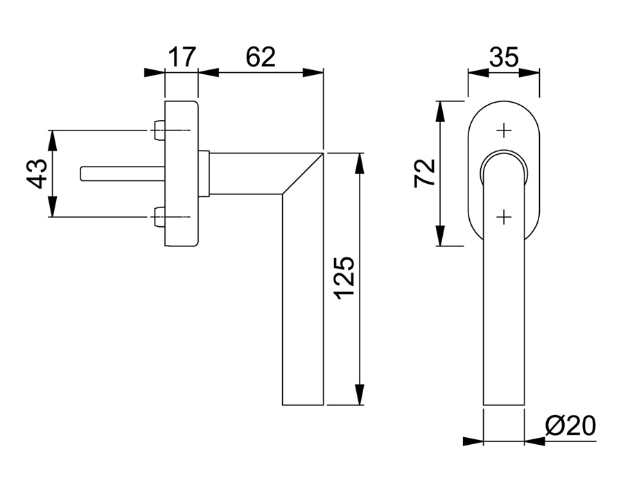 DK-Fenstergriff mit SecuForte und VarioFit Serie Amsterdam E0400/UD9056 