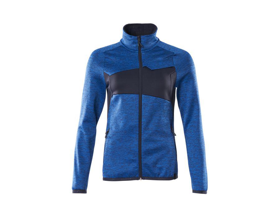 Fleecepullover mit Reißverschluss ACCELERATE azurblau/schwarzblau