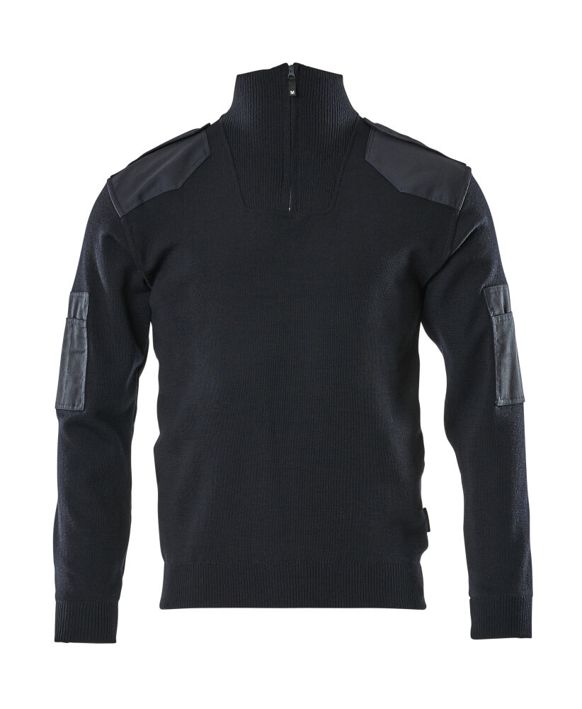 Strickpullover mit kurzem Reißverschluss FRONTLINE schwarzblau