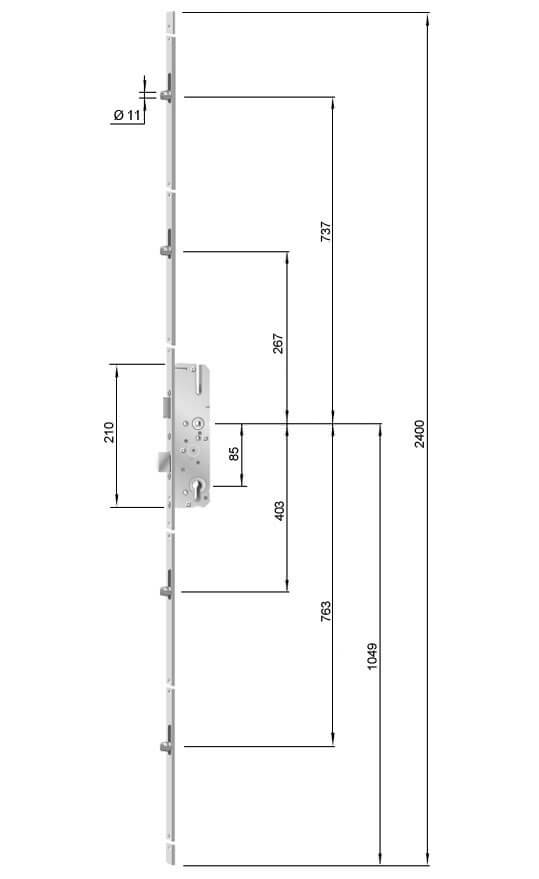 Mehrfachverriegelungsschloss AS 8085 