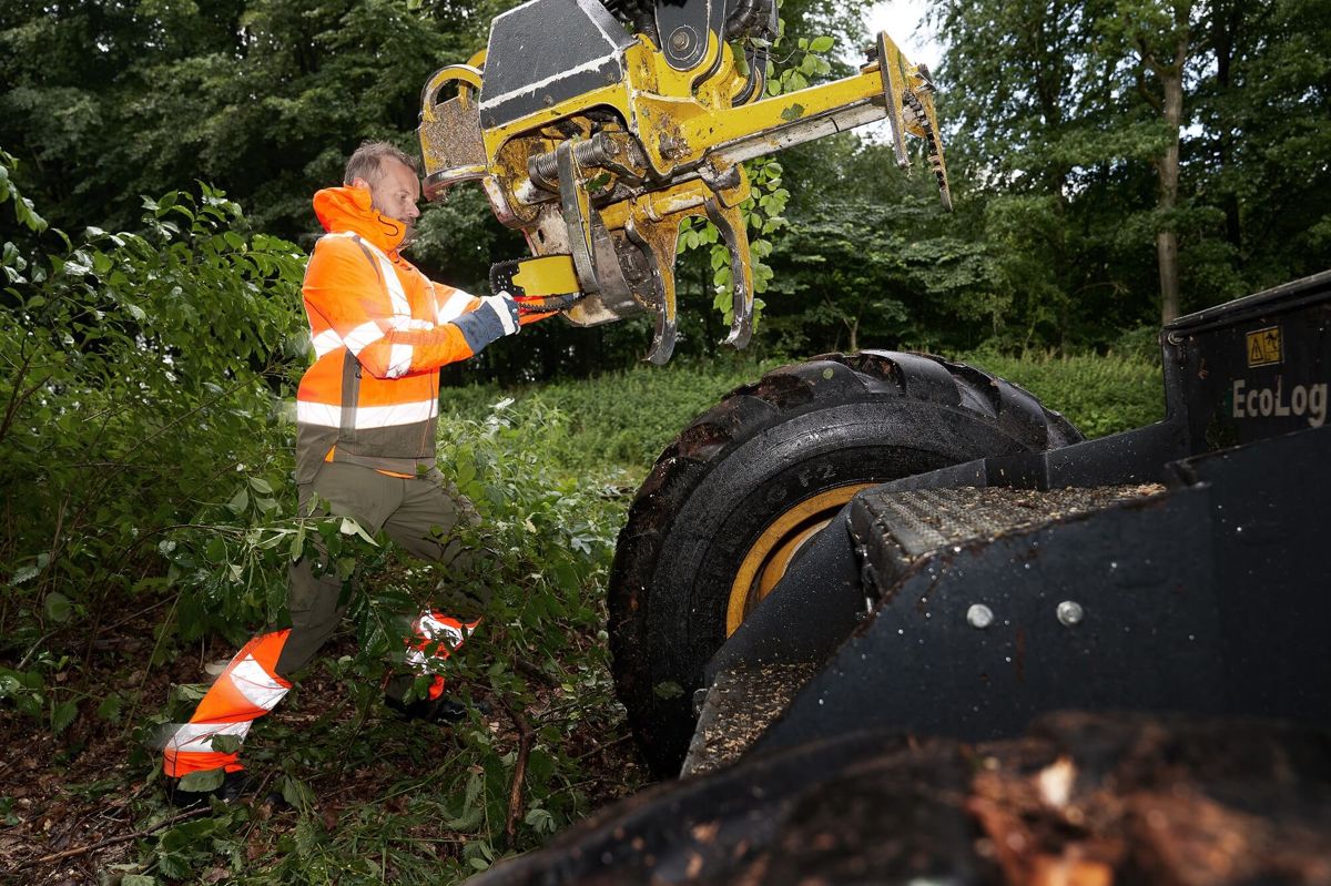 Hose mit Knietaschen ACCELERATE SAFE moosgrün/orange