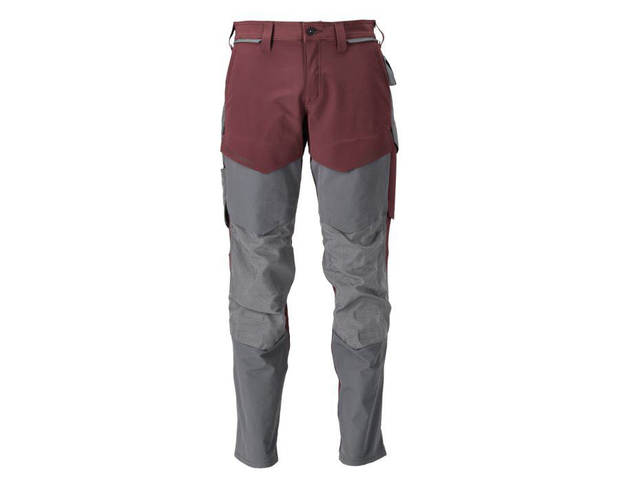 Hose mit Knietaschen CUSTOMIZED bordeaux/anthrazitgrau