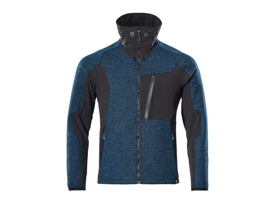 Strickjacke mit Reißverschluss ADVANCED Dunkelpetroleum/ schwarz