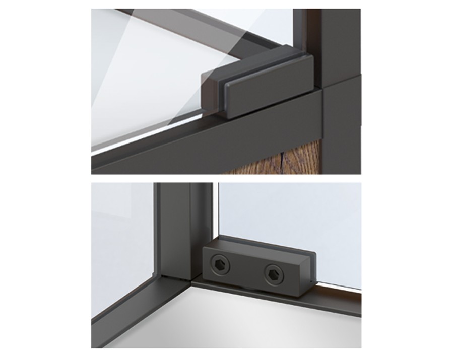 Cadro Vitrine Glastürscharnier schwarz matt