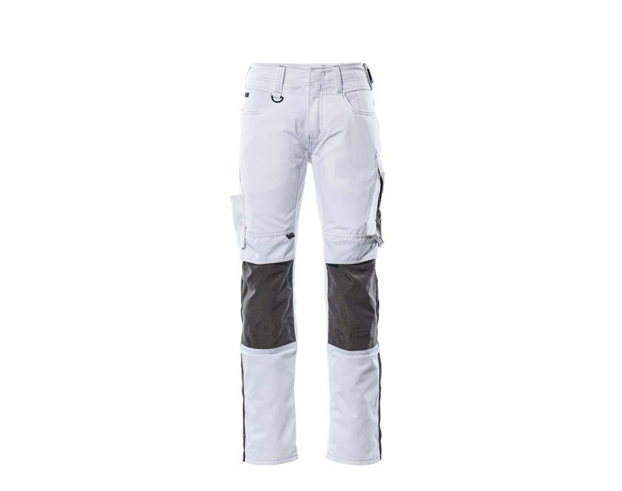 Hose mit Knietaschen UNIQUE weiss/dunkelanthrazit