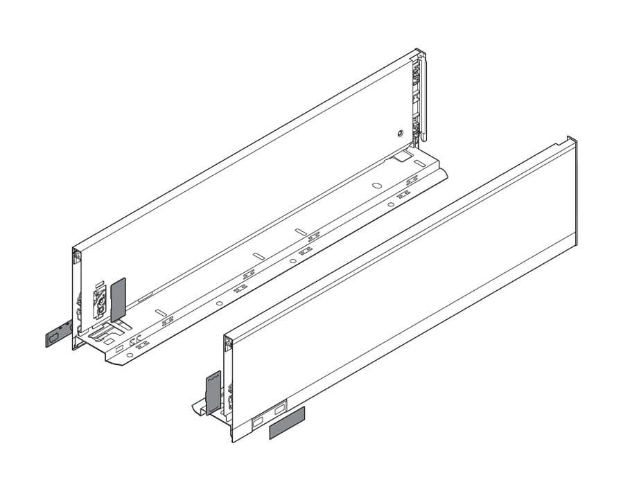 K-Zargen und Abdeckkappen links/rechts LEGRABOX pure