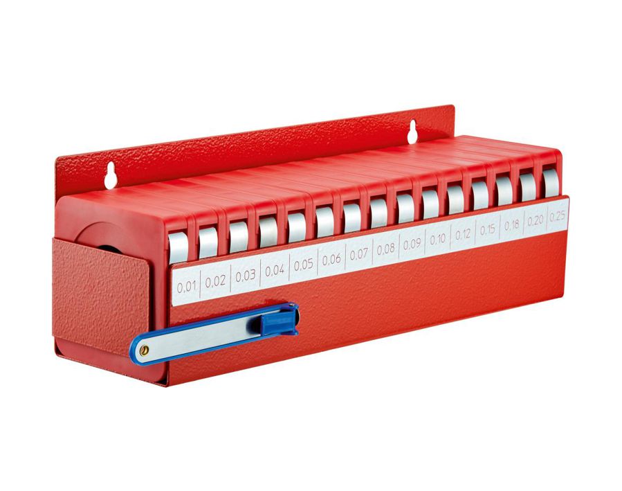 Fühlerlehrenband in Werkstattbox, Federbandstahl