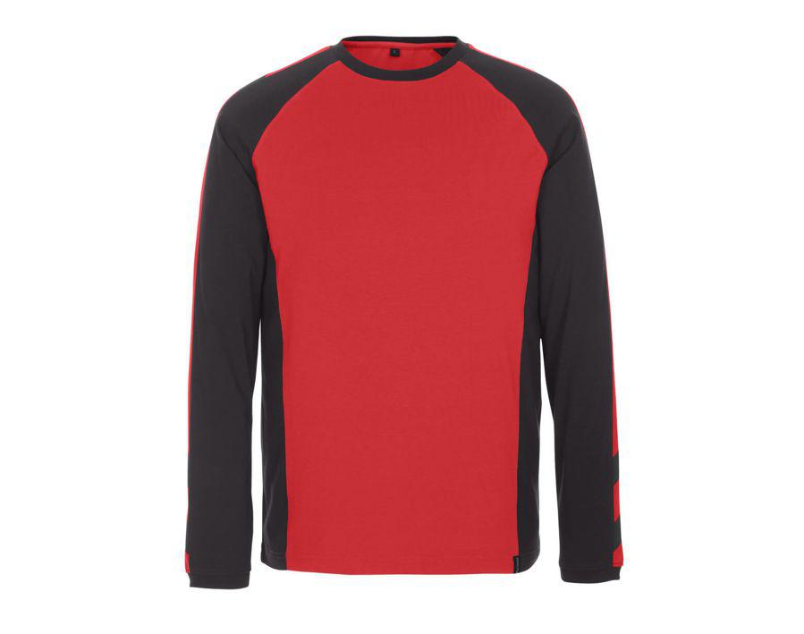 T-Shirt, Langarm UNIQUE rot/schwarz