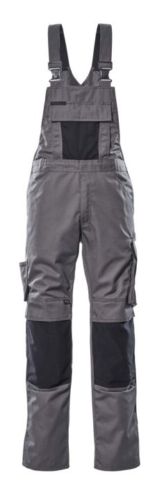 Latzhose mit Knietaschen UNIQUE anthrazit/schwarz