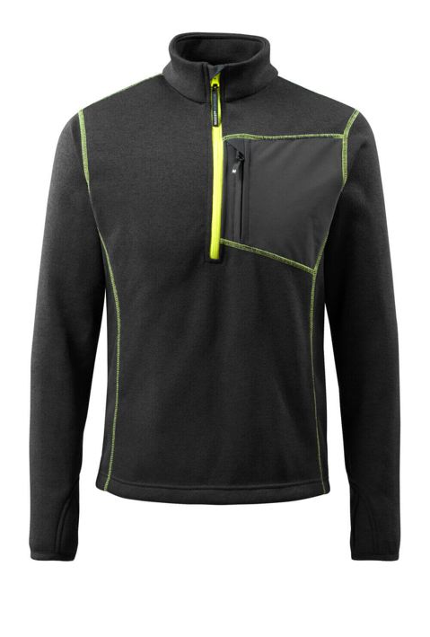 Strickpullover mit kurzem Reißverschluss HARDWEAR schwarz