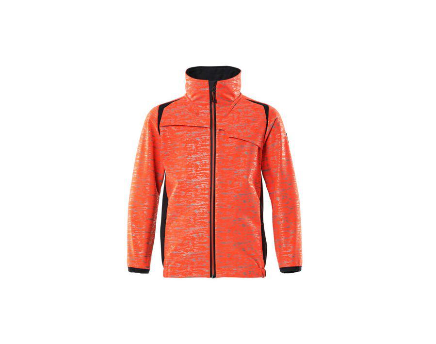 Soft Shell Jacke für Kinder ACCELERATE SAFE Hi-vis rot/schwarzblau