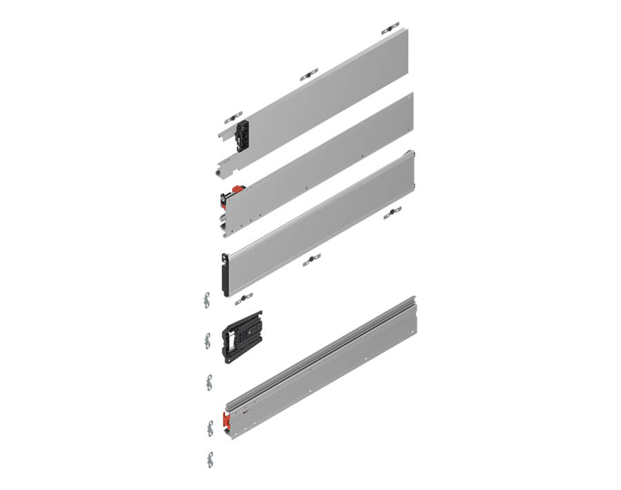 Pocketschienen-Set mit TIP-ON REVEGO duo Doppeltür 
