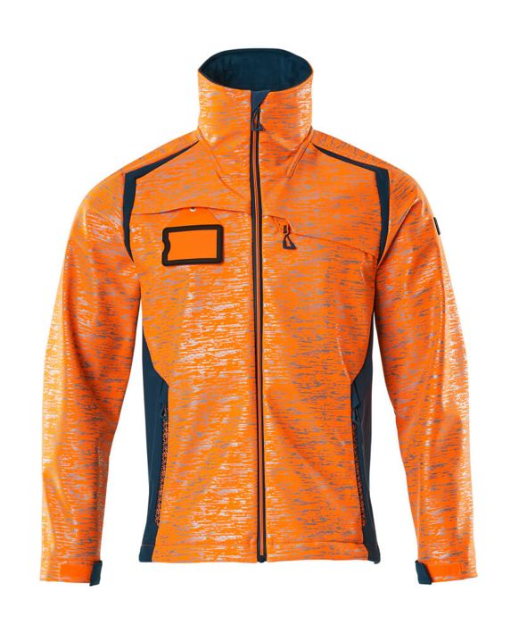 Soft Shell Jacke ACCELERATE SAFE hi-vis orange/dunkelpetroleum