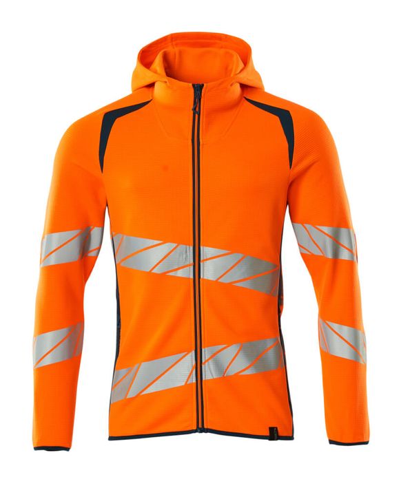 Kapuzensweatshirt mit Reißverschluss ACCELERATE SAFE hi-vis orange/dunkelpetroleum