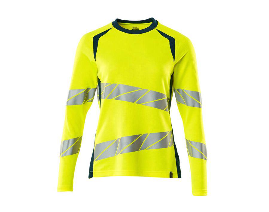 T-Shirt, Langarm ACCELERATE SAFE hi-vis gelb/dunkelpetroleum