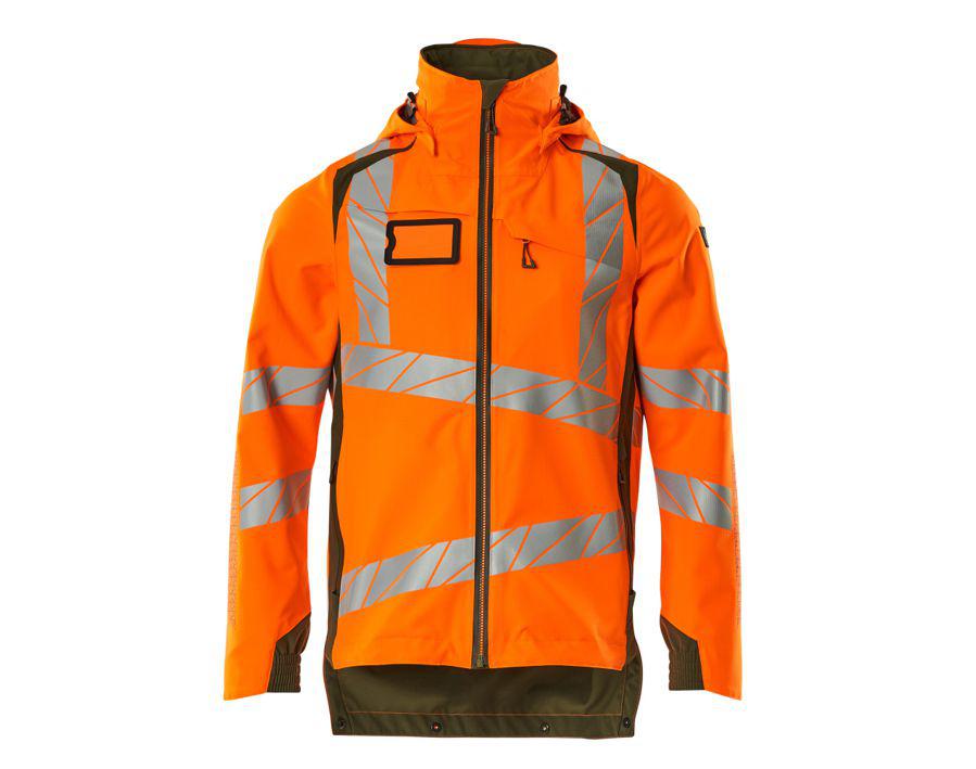 Hard Shell Jacke ACCELERATE SAFE hi-vis orange/moosgrün