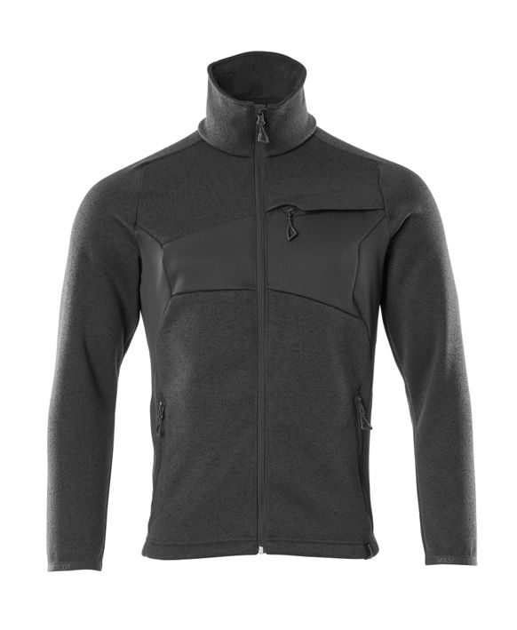 Strickpullover mit Reißverschluss ACCELERATE schwarz