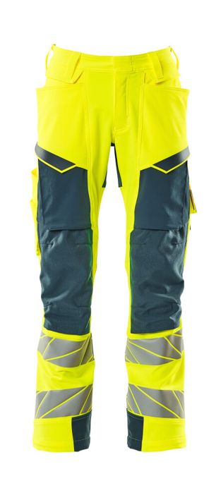 Hose mit Knietaschen ACCELERATE SAFE hi-vis gelb/dunkelpetroleum
