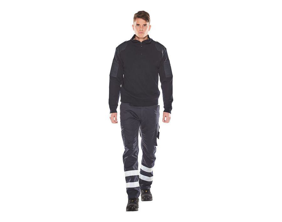 Strickpullover mit kurzem Reißverschluss FRONTLINE schwarzblau