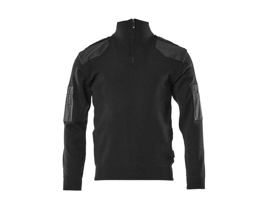 Strickpullover mit kurzem Reißverschluss FRONTLINE schwarz
