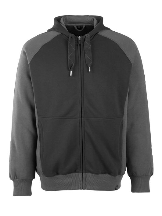 Kapuzensweatshirt mit Reißverschluss UNIQUE schwarz/dunkelanthrazit