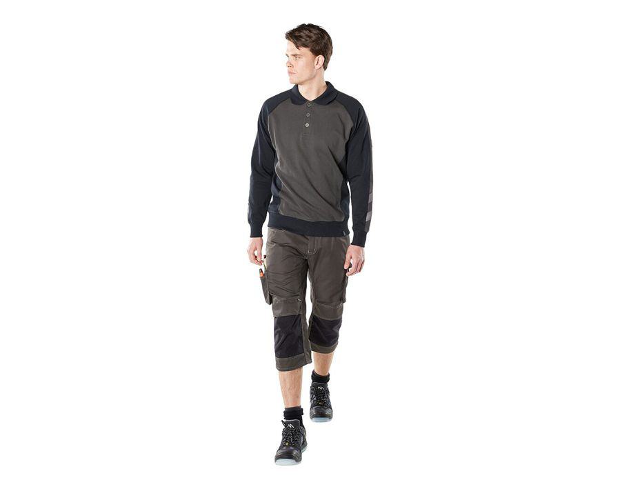 Polo-Sweatshirt UNIQUE dunkelanthrazit/schwarz