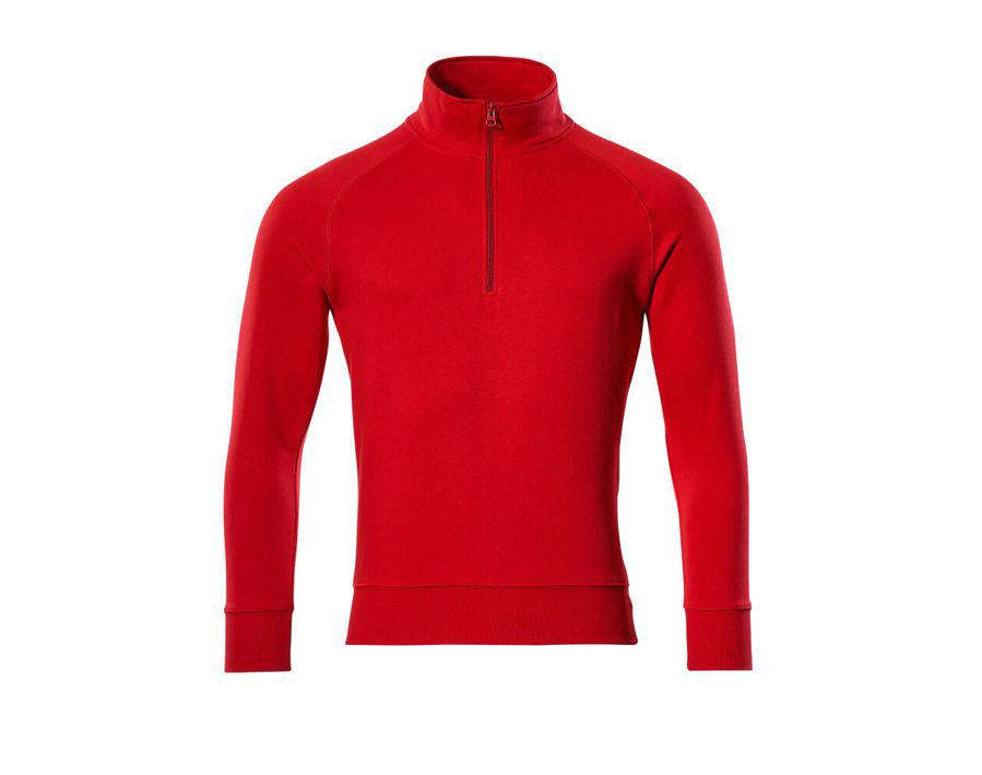 Sweatshirt mit kurzem Reißverschluss CROSSOVER verkehrsrot