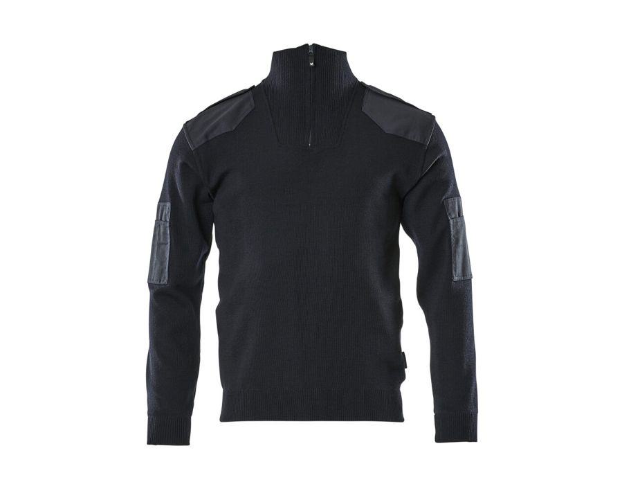Strickpullover mit kurzem Reißverschluss FRONTLINE schwarzblau