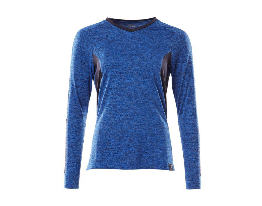 T-Shirt, Langarm ACCELERATE azurblau/schwarzblau