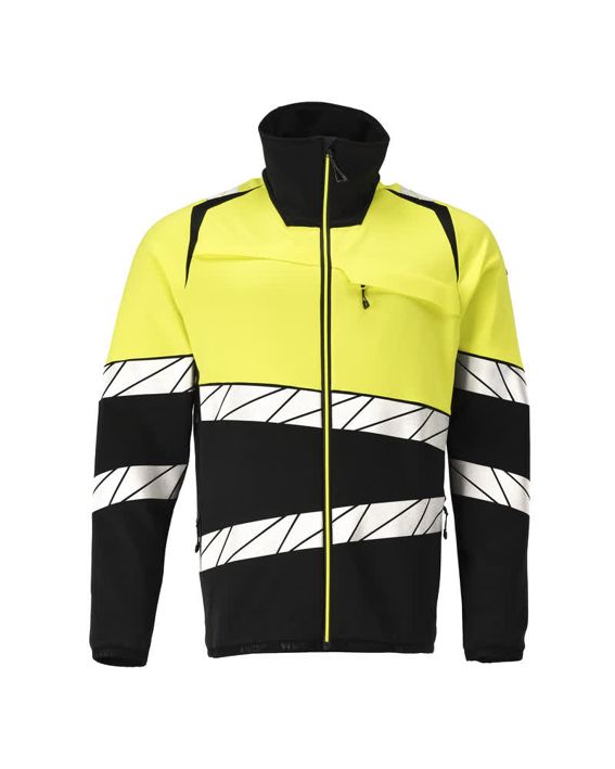 Fleecepullover mit Reißverschluss ACCELERATE SAFE schwarz/hi-vis gelb