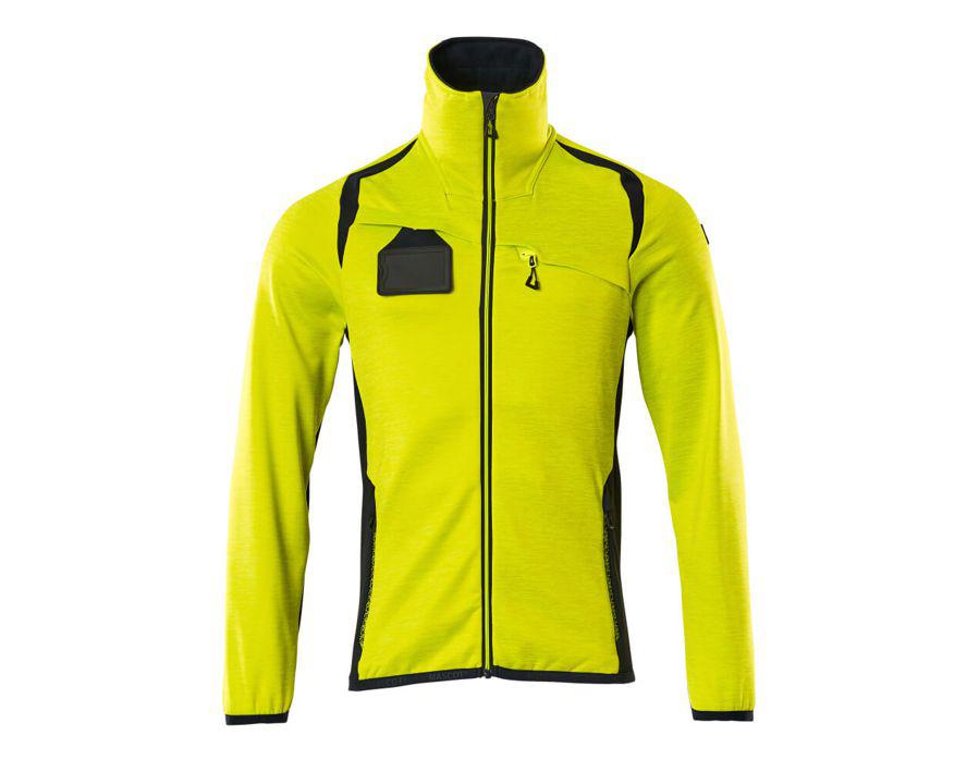 Fleecepullover mit Reißverschluss ACCELERATE SAFE hi-vis gelb/schwarzblau