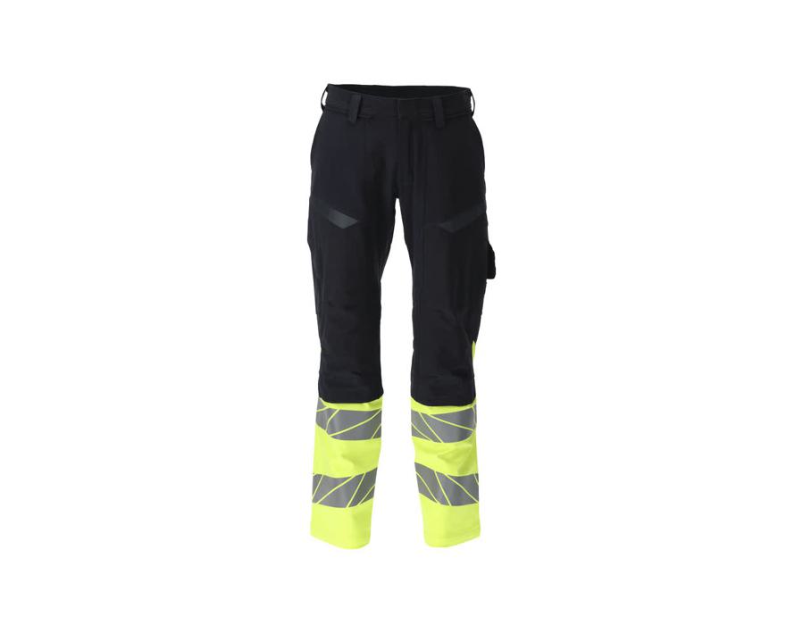 Hose mit Knietaschen ACCELERATE MULTISAFE schwarzblau/hi-vis gelb