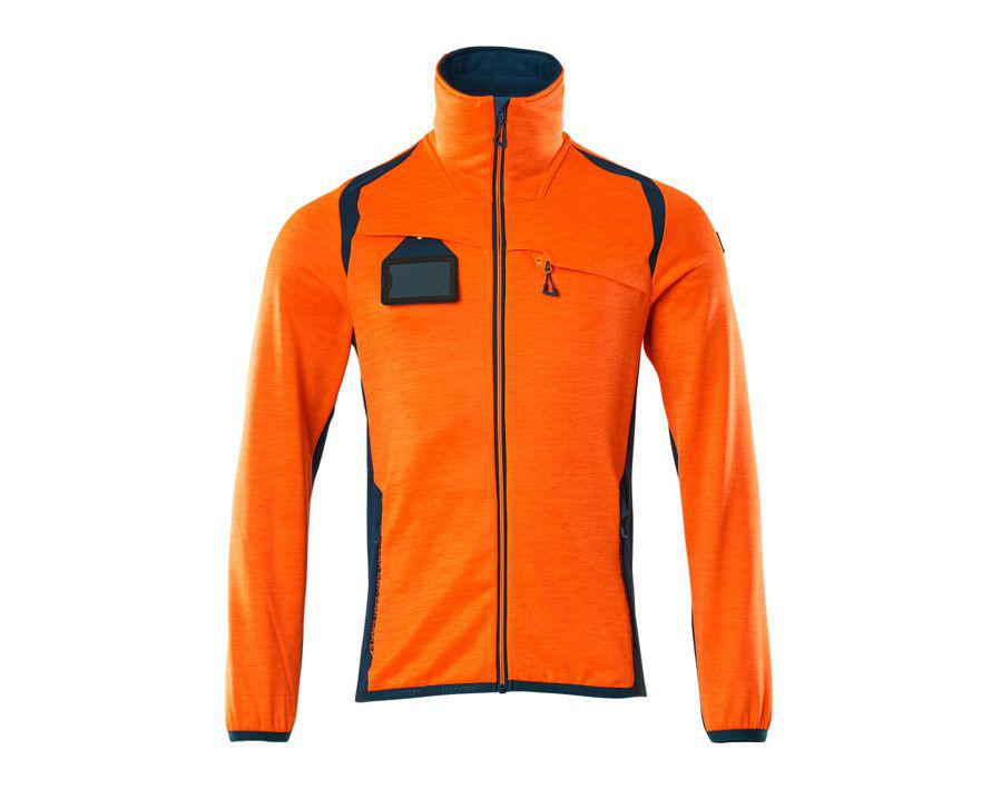 Fleecepullover mit Reißverschluss ACCELERATE SAFE hi-vis orange/dunkelpetroleum