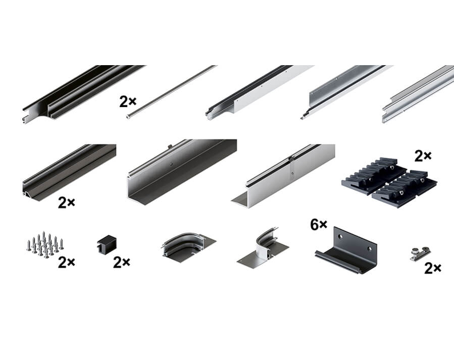 Schienen-Set 4-türig Hawa Folding Concepta III 20/25