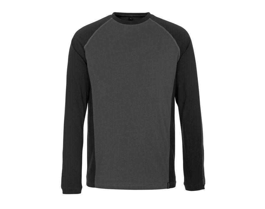 T-Shirt, Langarm UNIQUE dunkelanthrazit/schwarz