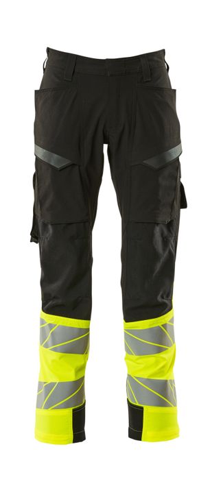Hose mit Schenkeltaschen ACCELERATE SAFE schwarz/hi-vis gelb