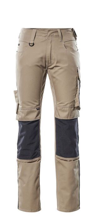 Hose mit Knietaschen UNIQUE hellkhaki/schwarz