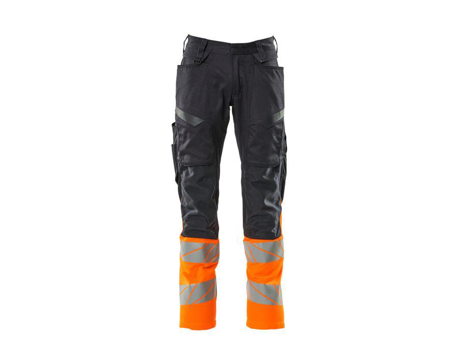 Hose mit Knietaschen ACCELERATE SAFE schwarzblau/hi-vis orange