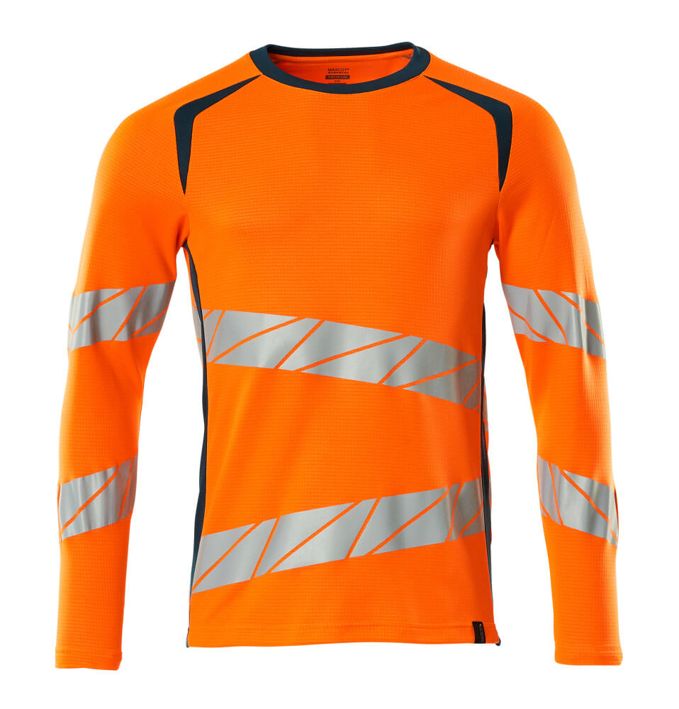T-Shirt, Langarm ACCELERATE SAFE hi-vis orange/dunkelpetroleum