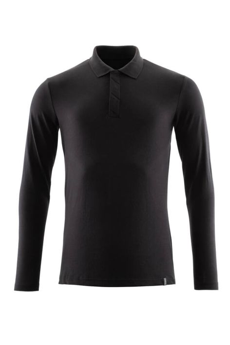 Polo-Shirt, Langarm CROSSOVER vollschwarz