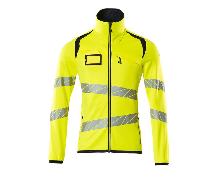 Fleecepullover mit Reißverschluss ACCELERATE SAFE hi-vis gelb/schwarzblau