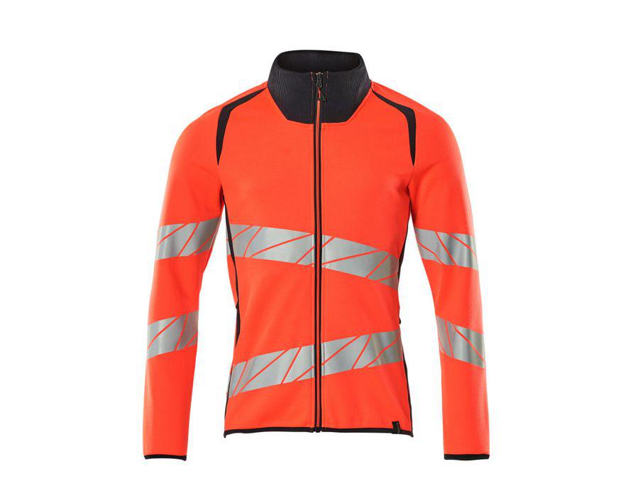 Sweatshirt mit Reißverschluss ACCELERATE SAFE Hi-vis rot/schwarzblau