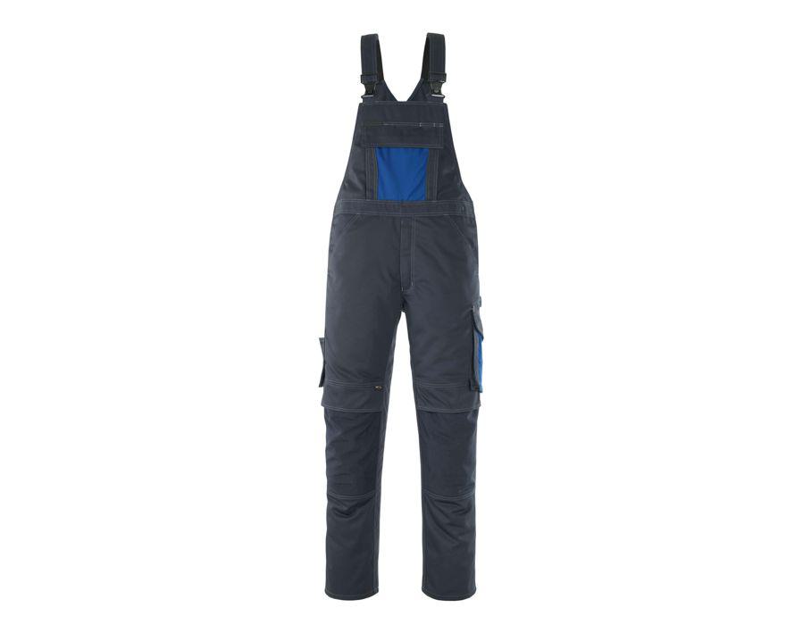 Latzhose mit Knietaschen UNIQUE schwarzblau/kornblau