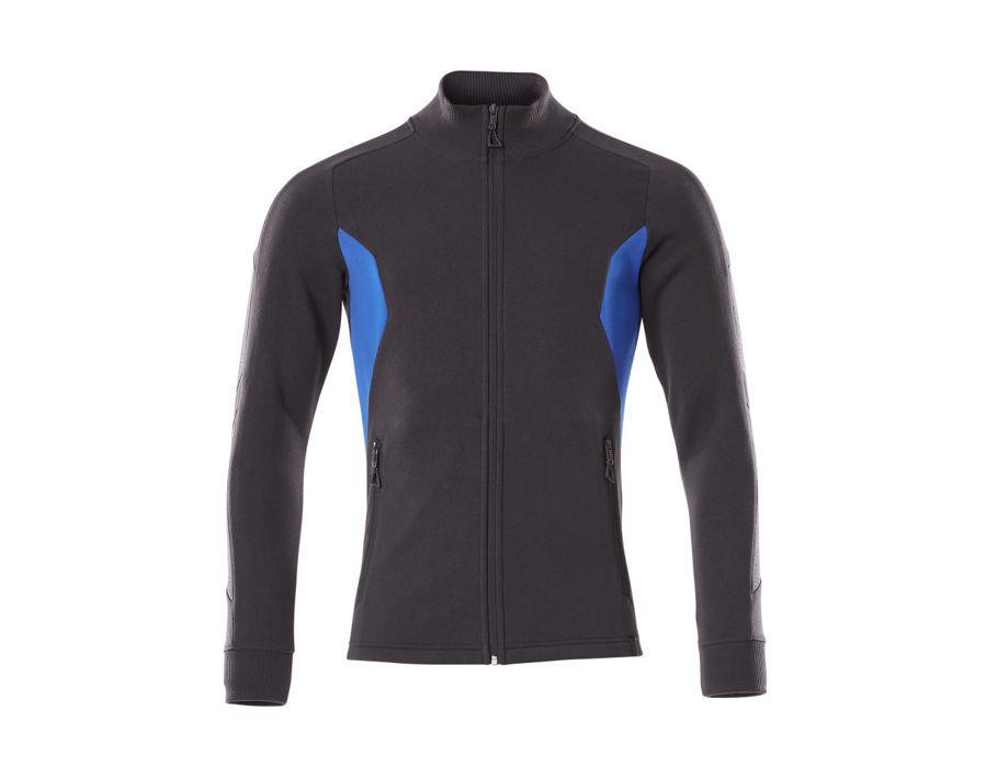 Sweatshirt mit Reißverschluss ACCELERATE schwarzblau/azurblau