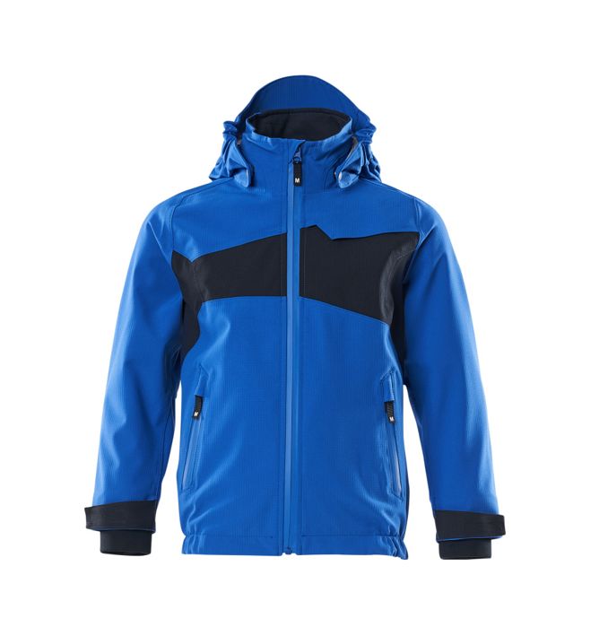 Hard Shell Jacke für Kinder ACCELERATE azurblau/schwarzblau